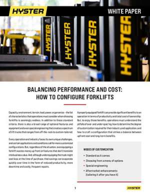 Configure the forklift you need